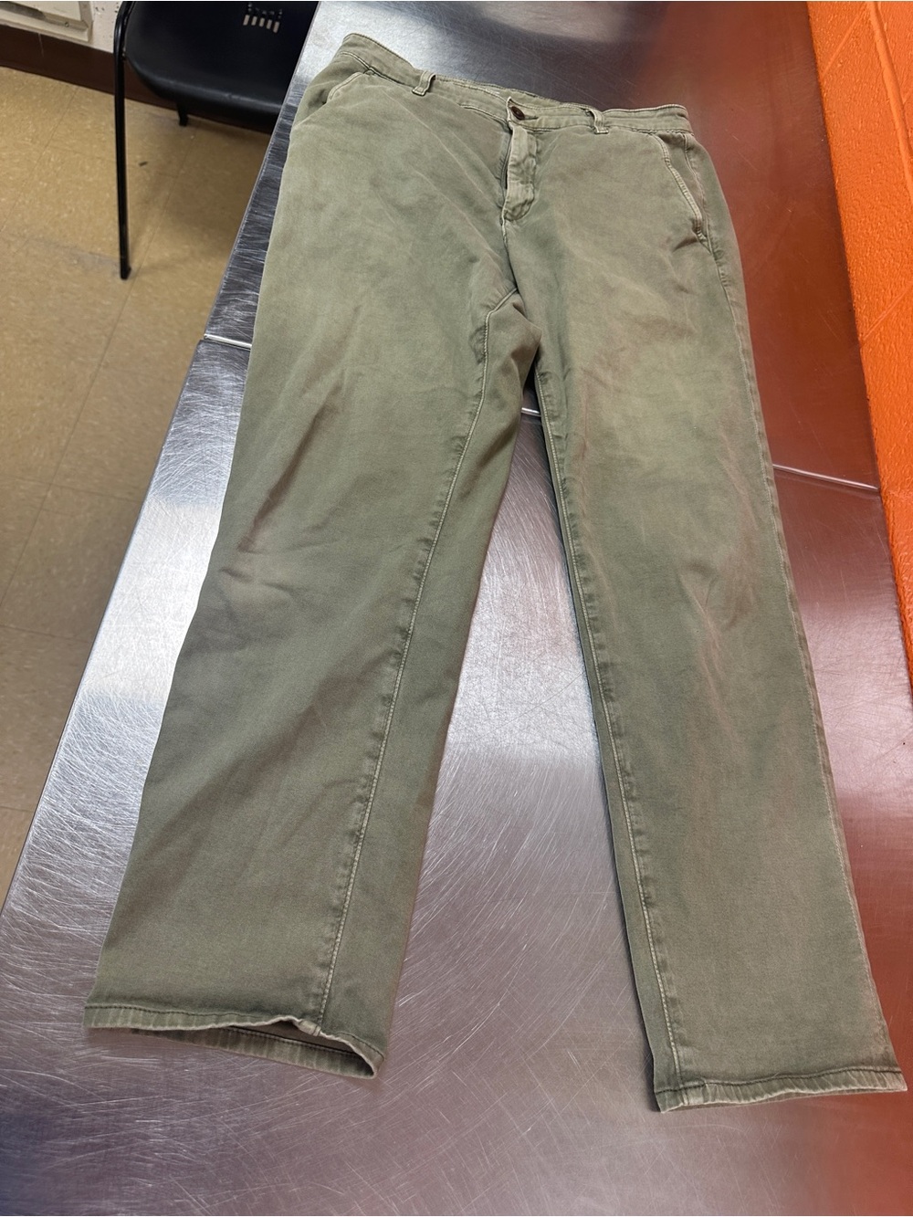 AG Adriano Goldschmied The Caden Tailored Trouser Pants Olive Green Chino Sz 29